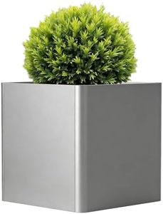 BHCORTEN 24-Inch Square Outdoor Metal Planter