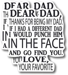 Dad Fathers Day Funny Premium Quality Laminated Vinyl Stickers 2-Pack | 5-Inch on Widest Side FHJ032