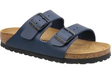 Birkenstock Unisex's Sandals Flip Flops, 6.5 us, Navy Birko-flor, 13-13.5