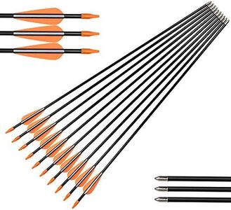 Archery Practice Fiberglass Arrows 30 Inch Target Shooting Safetyglass Recurve Bows Suitable for Youth Children Woman Beginner 12PCS