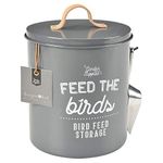 Burgon & Ball Tin Bird Food Storage, 25 cm Height x 18 cm Diameter, Charcoal Grey