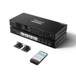 TESmart 4x4 Seamless HDMI Matrix Switch 1920x1080@60Hz Remote Control, Supports Audio Splitting, Preview Mode, RS-232, LAN Control, Rename Port