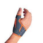 Medically Approved Breathable Thumb Immobilising Splint - Fits Left & Right Hand - GREY/ORANGE - Supplied to NHS for Arthritis, Tendonitis & Sports Injuries (Large - XL: Wrist Circ:18-22cm)