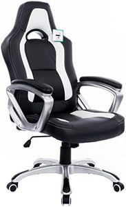 Cherry Tree Furniture Designed Gaming Chair Racing Sport Style Swivel Office Chair Computer Desk Chair in Black White Color