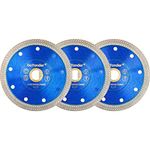 GoYonder 4.5 Inch Super Thin Diamond Saw Blade for Cutting Porcelain Tiles,Granite Marble Ceramics (4.5“Blue-3PCS)