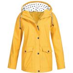 Fall Jackets For Women Womens Fashion Rain Jacket With Hood Lightweight Long Sleeve WindRainboat Zip Up (Yellow, S)