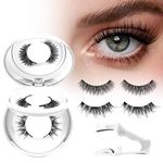 Crislashes Magnetic Eyelashes Natural Look, Reusable Magnetic Lashes Without Eyeliner, Magnetic Eyelashes with Applicator, No Glue Needed Lashes Magnetic, Easy to Use and Remove (Style A+B)