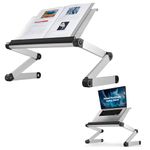 Adjustable Book Holder and Laptop Stand - Portable Aluminum Book Stand for Textbooks, Cookbooks, Recipe Books, and Tablets