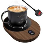 Coffee Mug Warmer Upgraded,MQUPIN Coffee Cup Warmer Coaster for Desk (45℃/ 55℃ /65℃/75℃ /85℃), 5 Gears Temperature 1-12H Timing Auto Shut Off Touch Gravity Electric Beverage Heater for Tea Milk Brown