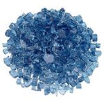 American Fireglass 10-Pound Fire Glass with Fireplace Glass and Fire Pit Glass, 1/2-Inch, Pacific Blue