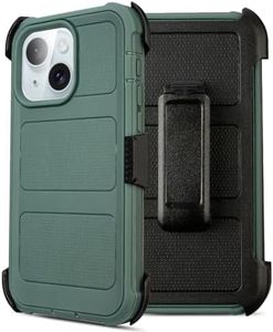 for Defender Phone Case iPhone 15 Case with Belt Clip,for Shockproof iPhone 15 Case Rugged,2 Layers of Sturdy for iPhone15 Cases Heavy Duty,Military-Grade Cover for iPhone15Case (Drak Green)