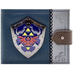 Zelda Ocarina of Time Hylian Shield Triforce Loftwing Wallet Bi-Fold ID & Card Holder, Blue