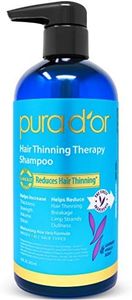 PURA D'OR Hair Thinning Therapy Biotin Shampoo VANILLA LAVENDER Scent (16 oz) w/Argan Oil, Herbal DHT Blockers, Zero Sulfates, Natural Ingredients For Men & Women, All Hair Types (Packaging may vary)