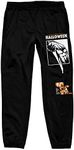 Bioworld Men's Halloween Horror Movie Jason Mask & Knife Graphic Print Black Joggers-S