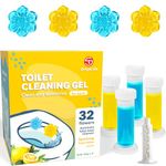 Simple Life Fresh Flower Stamp Toilet Gels, Variety Pack, Stops Limescale and Stains with Air Freshening Scent, Deodorizing Clean (32 Count (Pack of 1), Blue & Yellow)