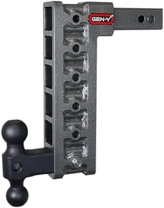 GEN-Y Hitch Tow Hitch for 2-Inch Receiver | Features 12.5-Inch Drop, Dual-Ball Mount | 10K LB Towing Capacity Great for Truck, RV and Trailer Towing | 1,500 LB Tongue Weight | Silver