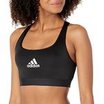 adidas Women's Plus Size Training Medium Support Good Level Bra Padded, Black, 3X