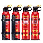 FIOZABI Portable Fire Extinguisher Spray With Bracket Can Prevent Re-Ignition,Best Suitable for The House/Car/Truck/Boat/Kitchen/Home Fire Extinguishers Fire Type A/B/C/K 620ml (4 PACK)