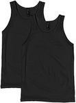 Hanes Men's X-Temp Tank Top 2 Pack, Black, Medium