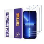 TUPTUG Tempered Glass Screen Protector for iPhone 14 and iPhone 13 and iPhone 13 Pro(3 Pack) -- Toughened Glass Protective Cover for 6.1-inch Apple iPhones -- [Ultra Clear] [Case Friendly] [Easy Install] [No Bubbles] [Anti Scratch] [Screen Saver] [High Definition]