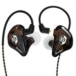 BASN Bsinger In Ear Monitors Wired Earphones with Noise Isolation, Dual Dynamic Drivers High Definition IEMs with MMCX Detachable Cable for Musicians Drummers Singers(Brown)