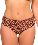Kiniki Women's Tan Through High Waisted Bikini Brief Swimwear - Cheetah