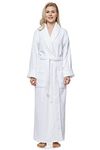 Arus Women's Long Style Full Length Thick Shawl Collar Turkish Bathrobe XLarge White