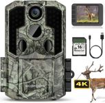 WOSPORTS Trail Camera(Non-Cellular Non-WiFi)56MP 4K 0.2S Trigger Motion Activated,Game Camera with Night Vision 2.0''LCD 120°Wide Trail Cam Lens for Outdoor Scouting Wildlife Monitoring Home Security