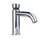 One Hole Public Lavatory Press Faucet Water Saving Self Closing Delay Bathroom Sink Faucet for Outdoor Garden, Clawfoot Tub, RV, Polished Chrome