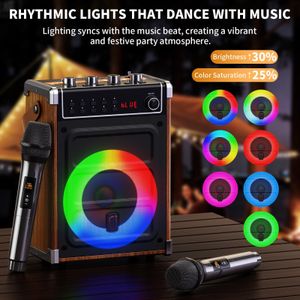 JYX Karaoke Machine – Portable Wooden Speaker with Microphone
