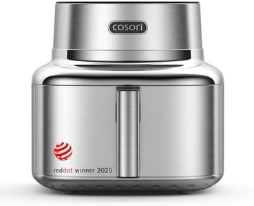 COSORI ICONIC Airfryer, 96% Edelstahl, PFAS- und BPA-freie Keramikbeschichtung, 7-in-1 Heißluftfritteuse, Backen, Grillen, Gären, Dehydrieren, 61% energiesparend, 50+ Rezepte, spülmaschinenfest, 6,2L
