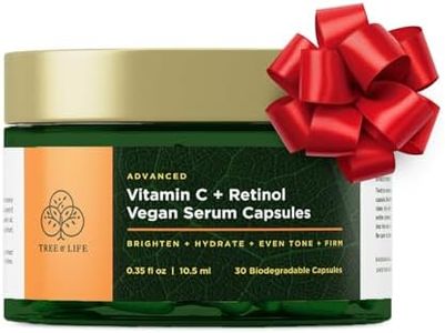 Tree of Life Vitamin C & Retinol Serum Capsules - Powerful Brightening, Hydration & Anti-Aging Formula - Reduces Fine Lines & Wrinkles - Skin Regeneration Supplement - 35 fl oz, 30 Capsules