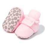 Meckior Infant Baby Boys Girls Cotton Booties Winter Fleece Warm Cozy Socks Soft Bottom Newborn Toddle First Walkers Crib Shoes with Grippers