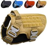 Tactical Dog Harness with 4 Metal Buckles, Waterproof; bite-Proof Military Grade Dog Vest, Stop pulls but Does not Choke his Neck, Great with Prevents Escapes, Heavy-Duty Dog Harness for Medium Dogs