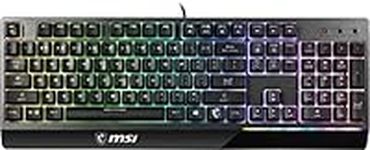 MSI Gaming Backlit RGB, Dedicated Hotkeys, Anti-Ghosting, Water Resistant Mechanical Feel Gaming Keyboard, Crisp Typing +12 Million Click Life Span, Steady Gaming Base Support (Vigor GK30 US)