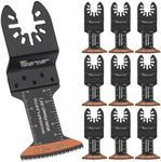 Vearter 44mm HCS Oscillating Saw Blade 10PCS/Set, Universal Multi-Tool Blade Kit with Arc Edge Teeth Cutting for Wood Plastic Plasterboard