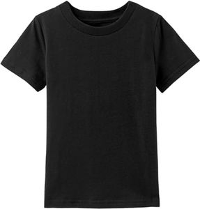 COSLAND Kids Plain Tshirts Boys Short Sleeve Shirt, Black, Small