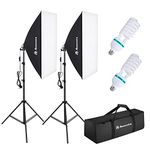 Professional Photographer Softbox Lighting Kit 50cmx70cm, Photography Continuous Video Studio Softbox Ideal for Studio Portraits, Product Photography and Video Shooting YouTube