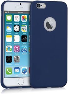 kwmobile Custodia Compatibile con Apple iPhone 6 / 6S Cover - Back Case per Smartphone in Silicone TPU - Protezione Gommata - blu scuro matt