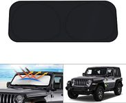 KUST Windshield Sun Shade for Jeep Wrangler JL SUV 2018 2019 2020 Sunshade Front Windshield Foldable Blocks UV Rays Sun Visor Protector Keep Your Car Cooler