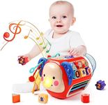 CUTE STONE Baby Activity Cube Toy, Sensory & Montessori Toys for Toddlers, Learning Cube Toys with Music & Lights，Baby Sensory Fine Motor Skills Developmental Toys, First Birthday Gift for Kids