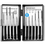 11 Pcs Precision Mini Screwdriver Set, Glasses Repair Small Screwdriver, Precision Repair Tool Kit with 11 Different Size Flathead and Philips Screwdrivers, Ideal for Glasses, Watch, Jewelers