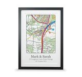 Personalised OS Wall Map Print | New Home, Retirement, Wedding Anniversary Gift