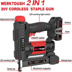Werktough 20V Cordless Nail Gun – Lightweight Electric Brad Nailer