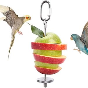 QBLEEV Bird Food Holder, Bird Feeders, Stainless Steel Parrot Fruit Vegetable Stick Holder, Foraging Toy, Bird Treat Skewer Small Size