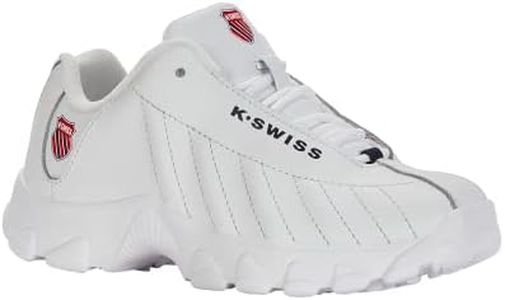 K-Swiss Kid's ST329 Sneaker, White/Navy/Red, 11 M