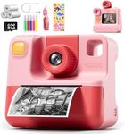 Instant Print Camera for Kids, 1080P Kids Instant Cameras,HD Digital Video Cameras Toddler 3 Print Paper & 32G Card,Christams Birthday Gifts for Girls Boys Age 3-12 (Pink)