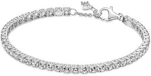 Pandora Timeless Women's Sterling Silver Sparkling Tennis Bracelet, Size 16, No Box