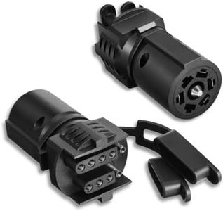 BFXM Trailer Plug Adapter 7 Way Round to 4 and 5 Flat Blade Trailer Connector Plug,7 to 5 Pin and 4 Pin Trailer Plug Adaptor 2-in-1 Design