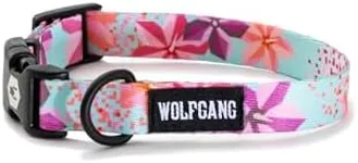 Wolfgang Adjustable Dog Collar for Small Dogs, Durable & Easy to Clean Nylon Dog Collar with Quick Clip Buckles, for Training & Daily Use Made in USA, DigiFloral Print, (5/8 Inch x 8-12 Inch)